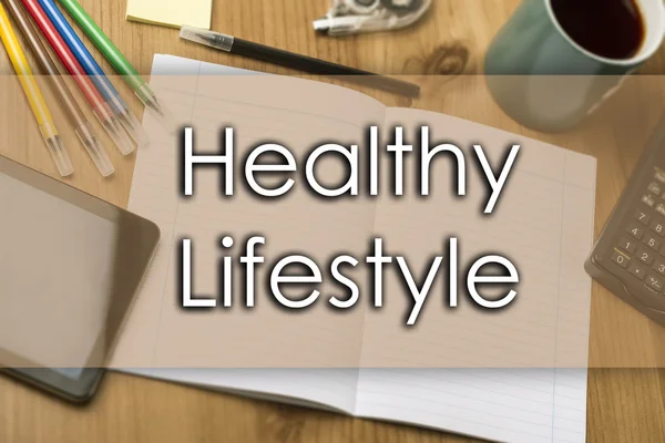 Zdrowy styl życia - koncepcja biznesowa z tekstem — Zdjęcie stockowe