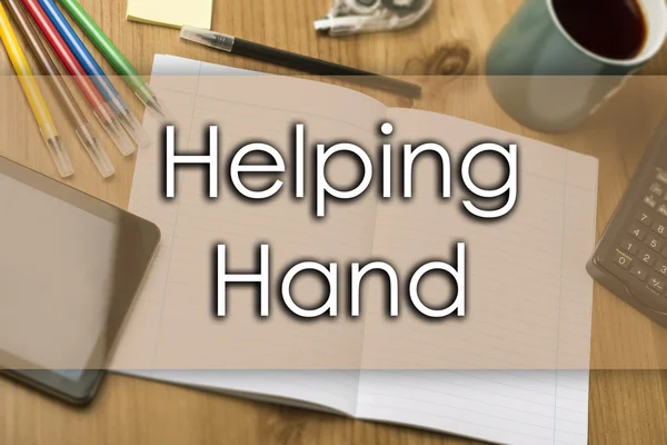 Helping Hand - business concept with text — Stock Photo, Image