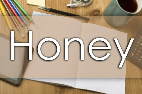 Honig - Geschäftskonzept mit Text — Stockfoto
