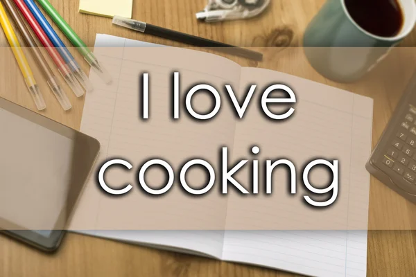 I love cooking - Geschäftskonzept mit Text — Stockfoto