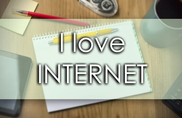 I love internet - Geschäftskonzept mit Text — Stockfoto