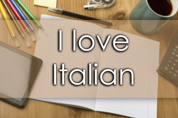 İtalyanca - iş kavramı ile metin seviyorum — Stok fotoğraf