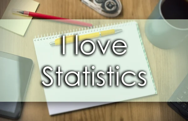 Jag älskar statistik - affärsidé med text — Stockfoto