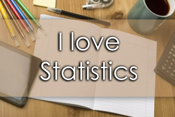 I love Statistics - konsep bisnis dengan teks — Stok Foto