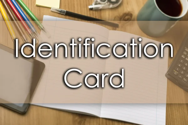 Kimlik kartı - metin ile iş kavramı