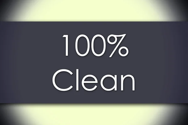 100% Clean - бізнес-концепція з текстом — стокове фото