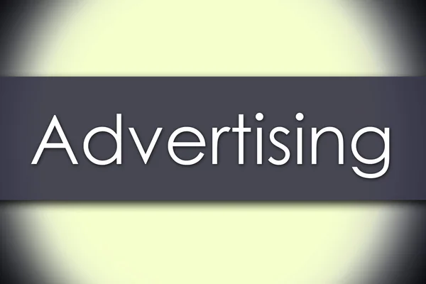 Διαφήμιση - επιχειρηματική ιδέα με το κείμενο — Φωτογραφία Αρχείου