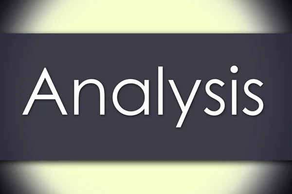 Analizy - koncepcja biznesowa z tekstem — Zdjęcie stockowe