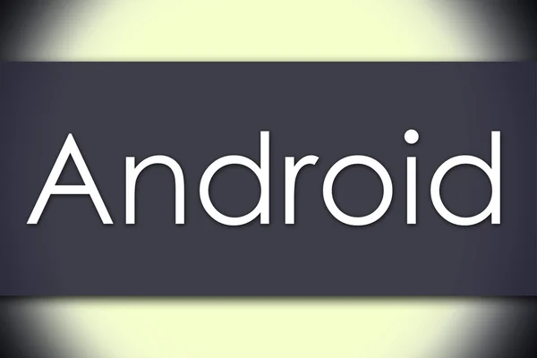 Android - концепція бізнесу з текстом — стокове фото
