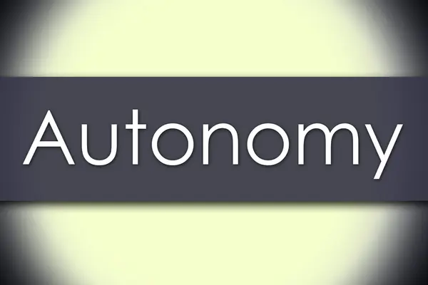 Autonomy - business concept with text — Stock Photo, Image