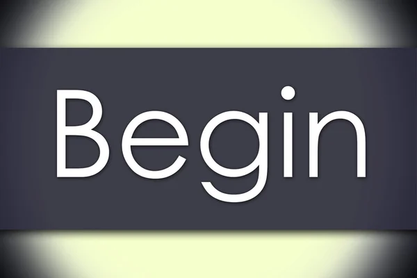 Begin - metin ile iş kavramı — Stok fotoğraf