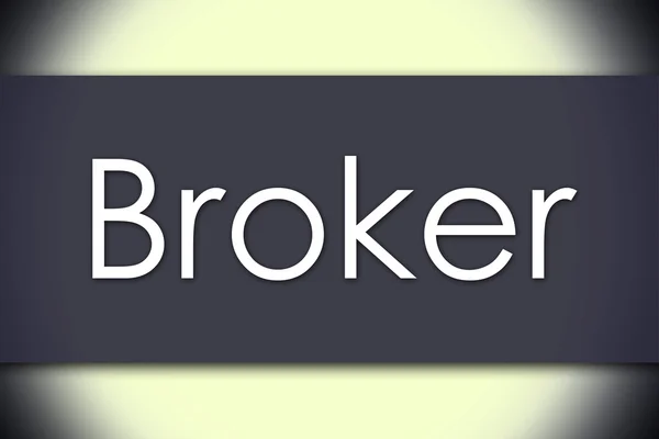 Broker - concept d'entreprise avec texte — Photo