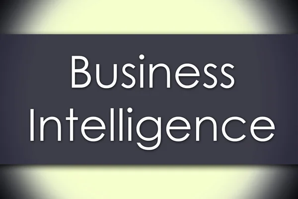 Business Intelligence – koncepcja biznesowa z tekstem — Zdjęcie stockowe
