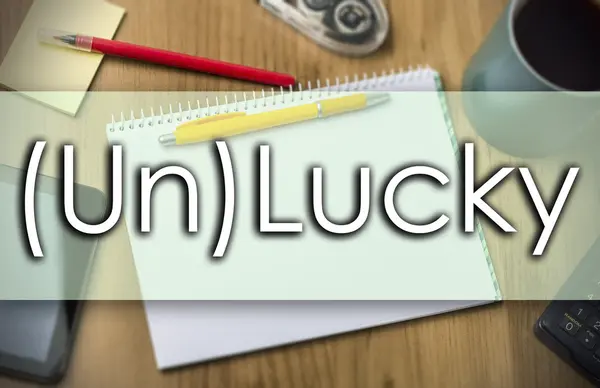 (Un) Lucky - concept d'entreprise avec texte — Photo