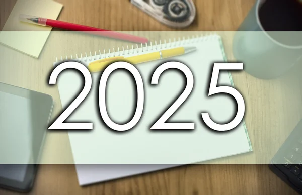 2025 - biznes koncepcja z tekstem — Zdjęcie stockowe