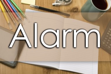 Alarm - metin ile iş kavramı