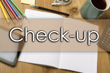 Check-up - metin ile iş kavramı