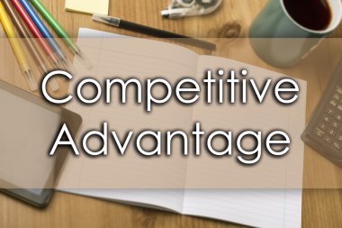 Rekabet avantajı - metin ile iş kavramı