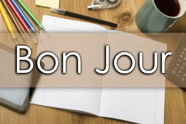 Bon Jour - бизнес-концепция с текстом — стоковое фото