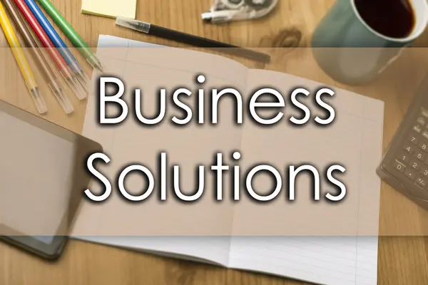 Business Solutions - concetto di business con testo — Foto Stock