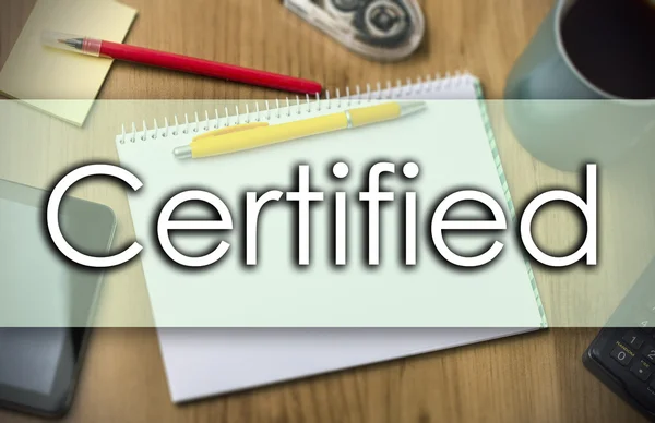 Certificado - concepto de negocio con texto — Foto de Stock