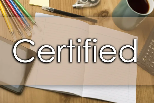 Certificado - concepto de negocio con texto — Foto de Stock