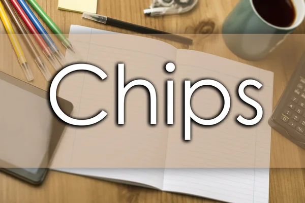 Chips - concetto di business con testo — Foto Stock