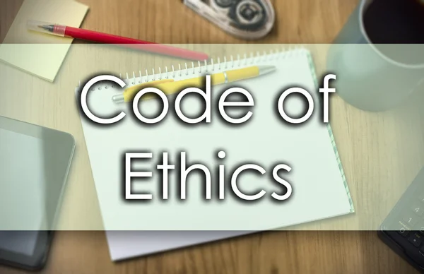 Código de Ética - Concepto de negocio con texto — Foto de Stock