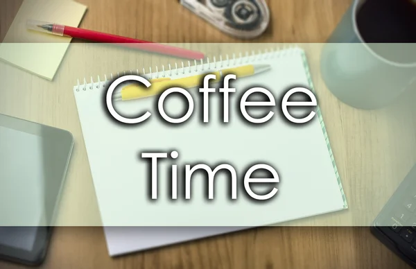 Hora del café - concepto de negocio con texto — Foto de Stock