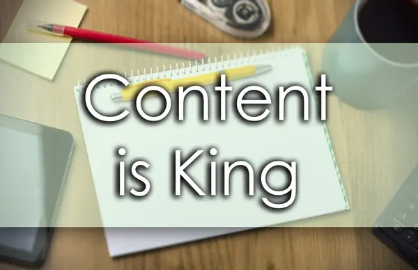 Content is King - бізнес-концепція з текстом — стокове фото