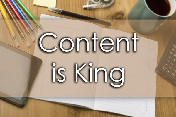 Content is King - бізнес-концепція з текстом — стокове фото