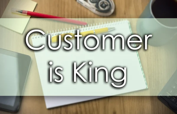 Klient jest królem - koncepcja biznesowa z tekstem — Zdjęcie stockowe