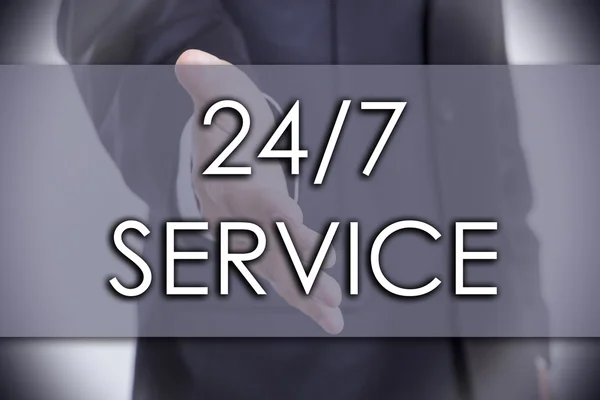 24/7 služby - obchodní koncept s textem — Stock fotografie