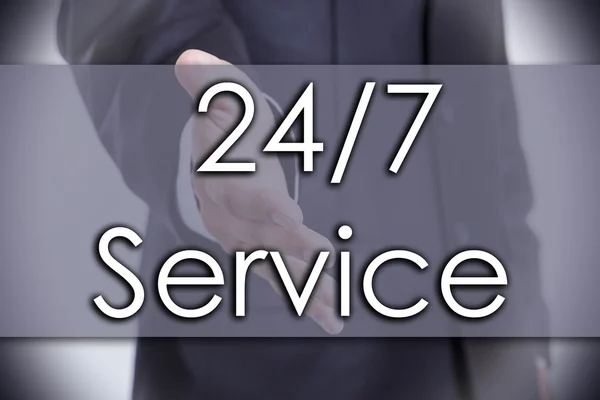 24/7 služby - obchodní koncept s textem — Stock fotografie