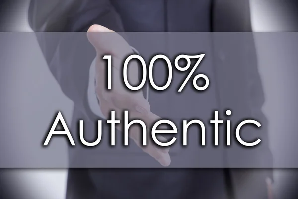 100% authentieke - bedrijfsconcept met tekst — Stockfoto