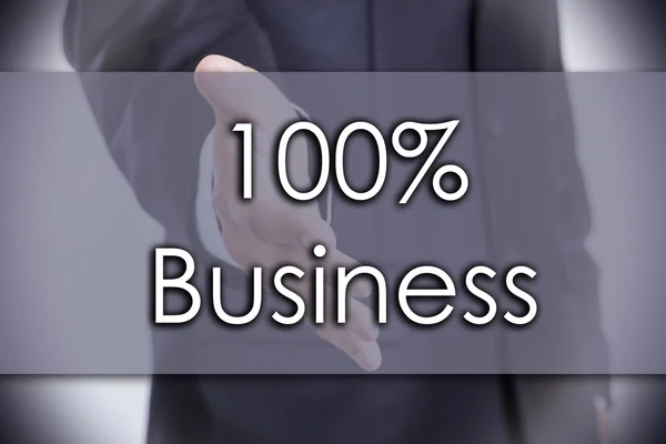 100% Business - business concept with text — Stock Photo, Image