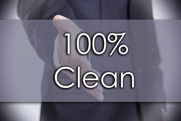 100% limpio - concepto de negocio con texto — Foto de Stock