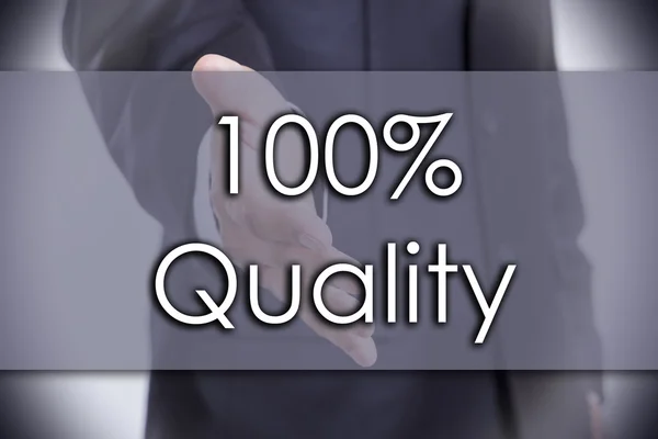 100% jakości - koncepcja biznesowa z tekstem — Zdjęcie stockowe