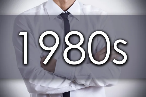 1980s - Young businessman with text - business concept — Stock Photo, Image