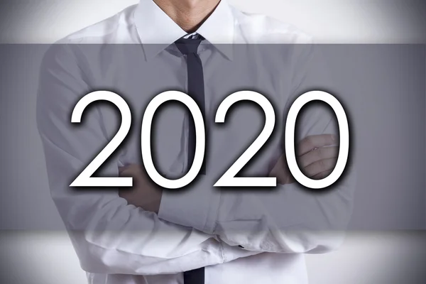 2020 - Joven empresario con texto - concepto empresarial — Foto de Stock