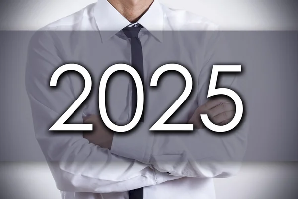 2025 - Joven empresario con texto - concepto empresarial — Foto de Stock