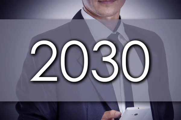 2030 - Joven empresario con texto - concepto empresarial — Foto de Stock