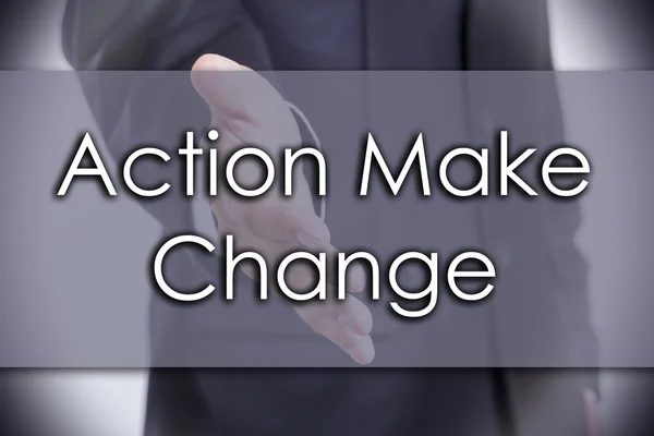 Åtgärder göra förändring - affärsidé med text — Stockfoto