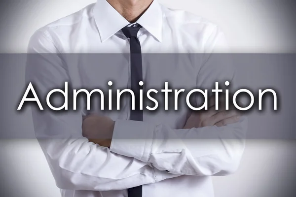 Administración - Joven empresario con texto - concepto de negocio —  Fotos de Stock