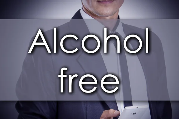 Sans alcool - Jeune homme d'affaires avec texte - concept d'entreprise — Photo