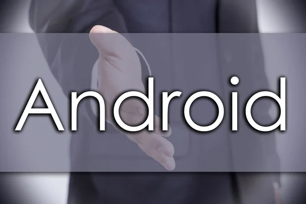 Android - koncepcja biznesowa z tekstem — Zdjęcie stockowe