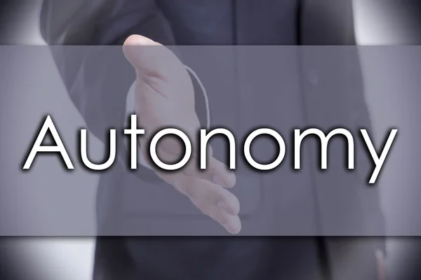 Autonomi - affärsidé med text — Stockfoto