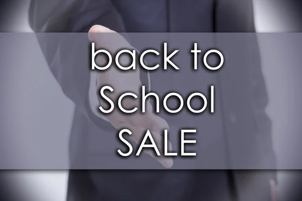 Zpátky do školy prodej - obchodní koncept s textem — Stock fotografie