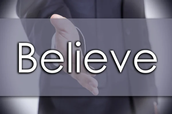 Believe - бізнес-концепція з текстом — стокове фото
