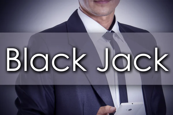 Black Jack - mladý podnikatel s textem - obchodní koncept — Stock fotografie